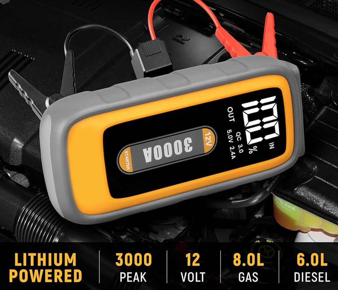 JUMPSTARTER / BOOSTER de ARRANQUE 26800mAH 3000A QC18W 12V