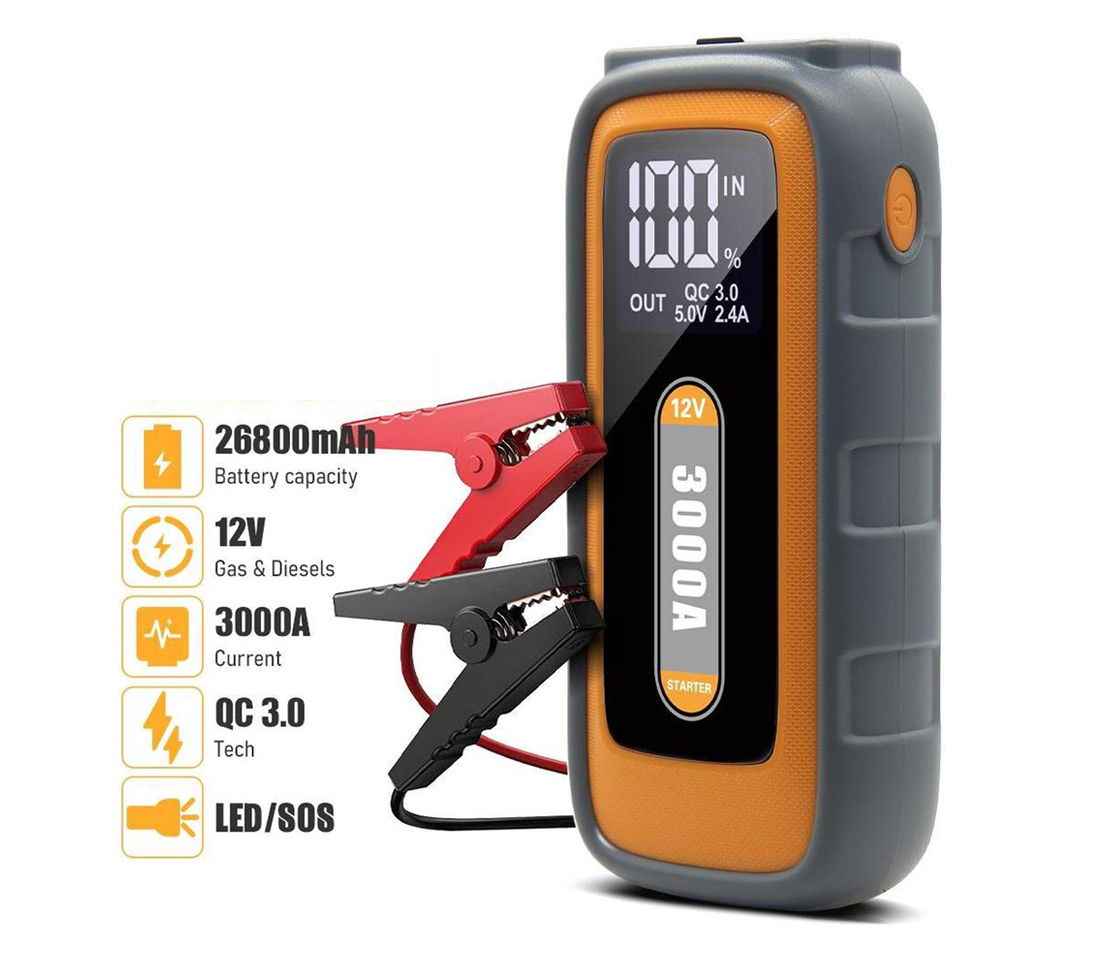 JUMPSTARTER / BOOSTER de ARRANQUE 26800mAH 3000A QC18W 12V