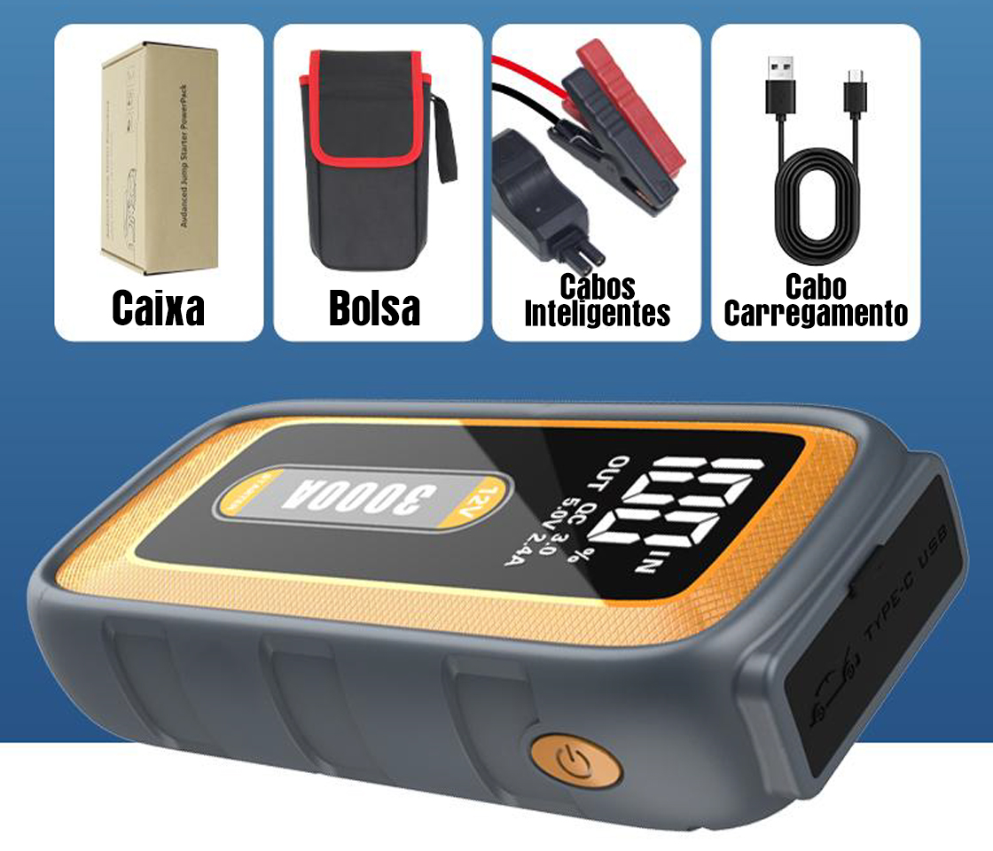 JUMPSTARTER / BOOSTER de ARRANQUE 26800mAH 3000A QC18W 12V