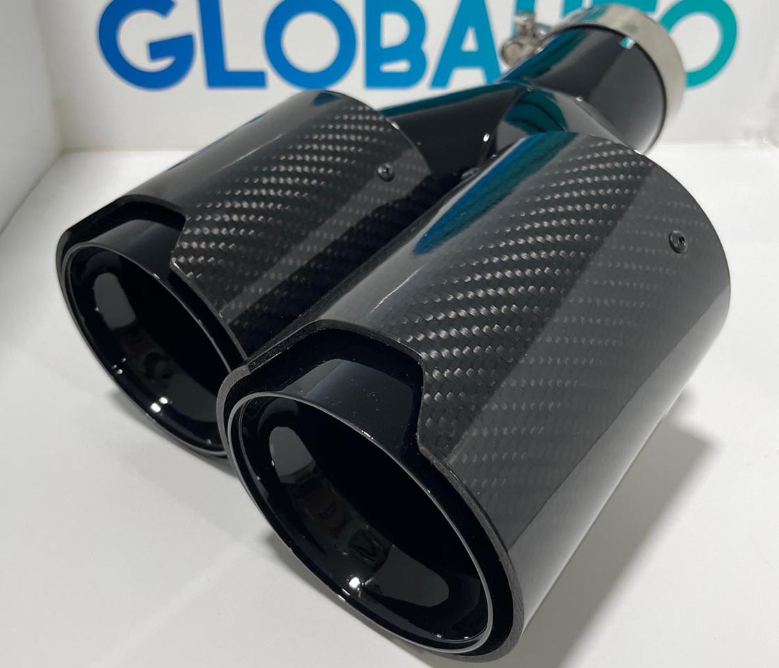 PONTEIRA ESCAPE CARBONO REDONDA DUPLA PRETA PONTEIRA ESCAPE CARBONO REDONDA DUPLA PRETA