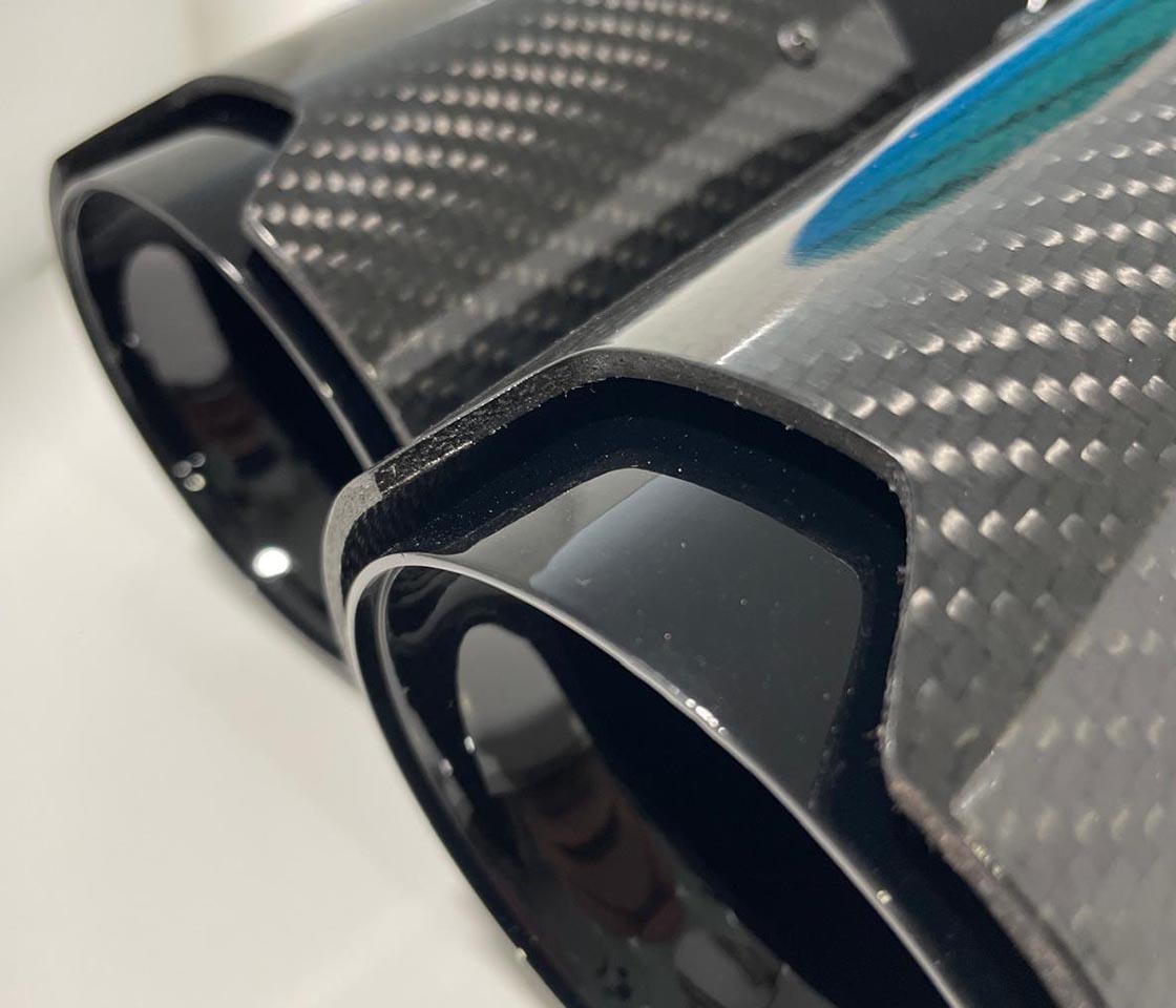 PONTEIRA ESCAPE CARBONO REDONDA DUPLA PRETA 