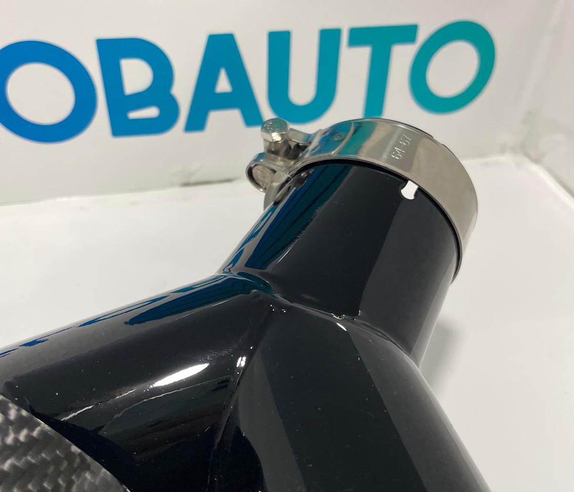 PONTEIRA ESCAPE CARBONO REDONDA DUPLA PRETA 