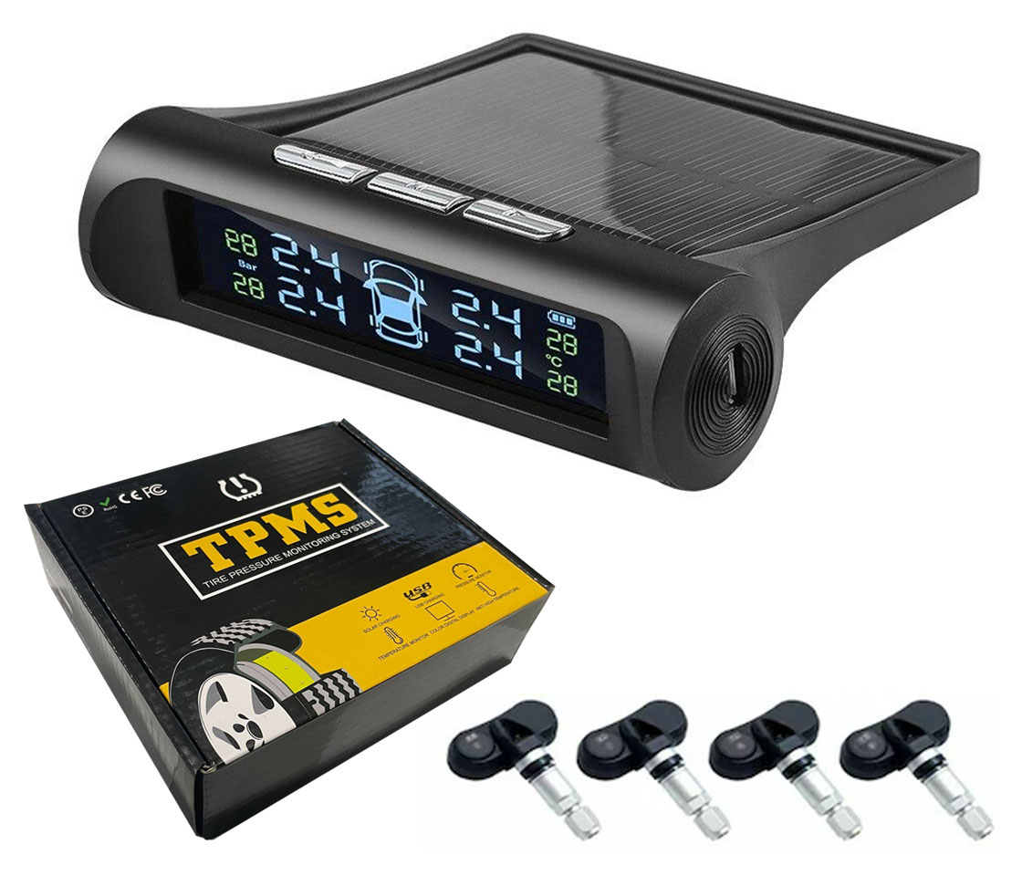 KIT VÁLVULAS TPMS PRESSÃO PNEUS UNIVERSAIS INTERIORES COM MOSTRADOR