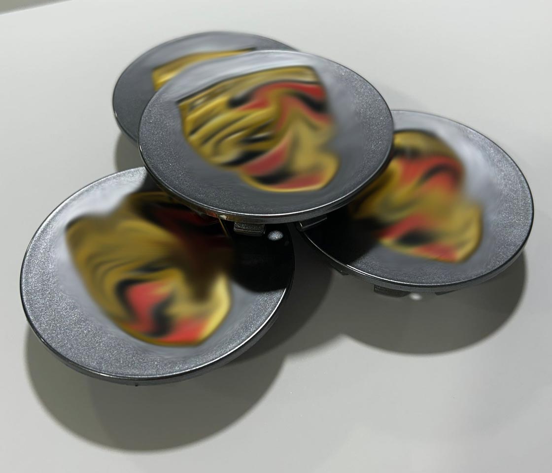 TAMPA CENTRO JANTE PLÁSTICA  PORSCHE TIPO ORIGINAL ANTRACITE CONCAVA INVERTIDA ENCAIXE 60MM