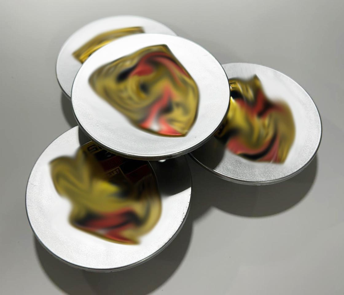 TAMPA CENTRO JANTE PLÁSTICA  PORSCHE TIPO ORIGINAL CINZA CONCAVA INVERTIDA ENCAIXE 60MM