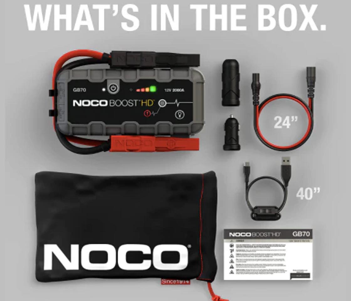 JUMPSTARTER / BOOSTER de ARRANQUE 2000A 12V NOCO HD LITHIUM GB70