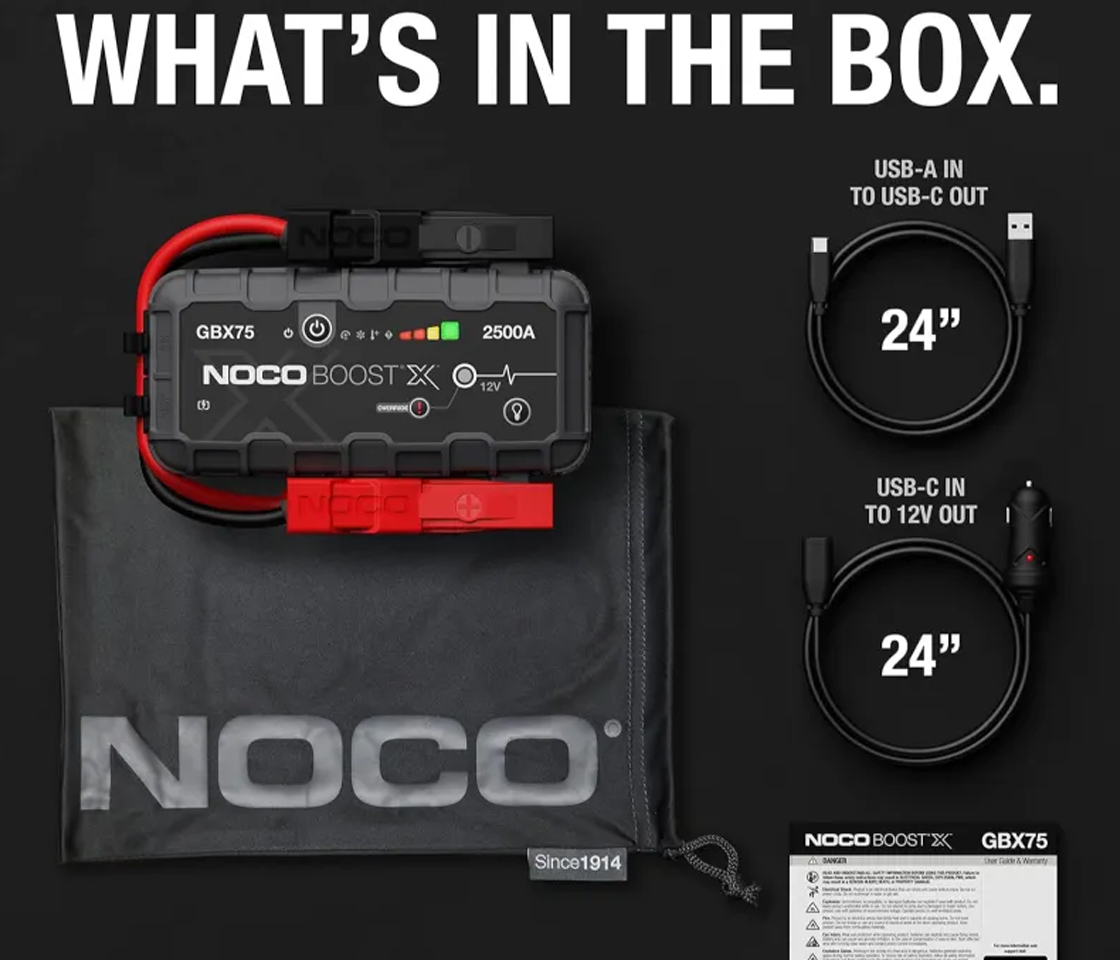 BOOSTER / JUMPSTARTER de ARRANQUE 2500A 12V NOCO BOOST X GBX75