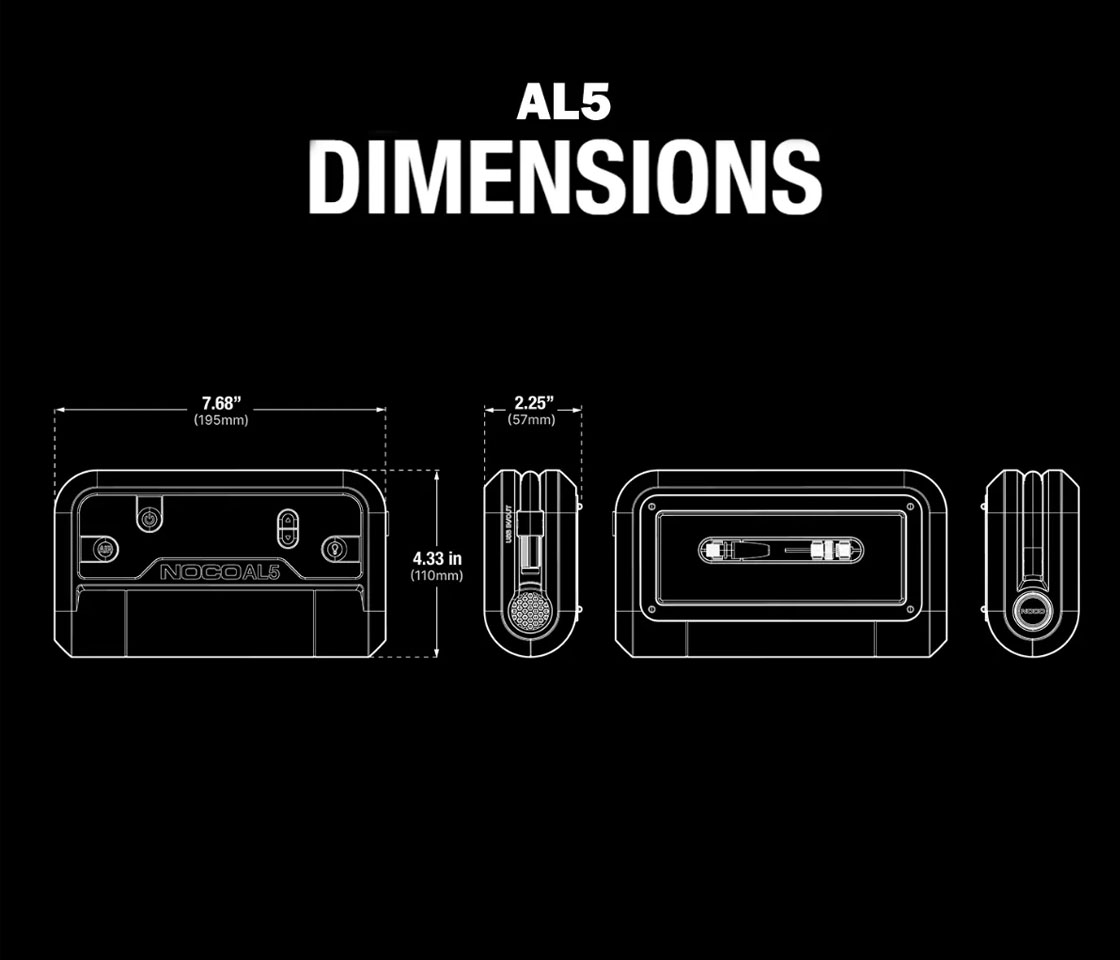 COMPRESSOR DE AR 12V | 130PSI / 5A LITHIUM NOCO AL5