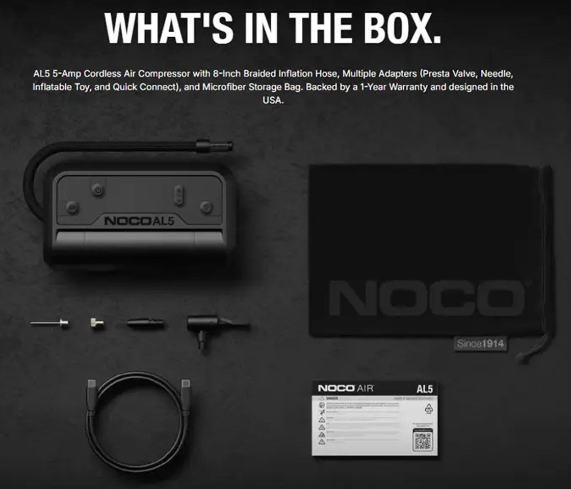 COMPRESSOR DE AR 12V | 130PSI / 5A LITHIUM NOCO AL5