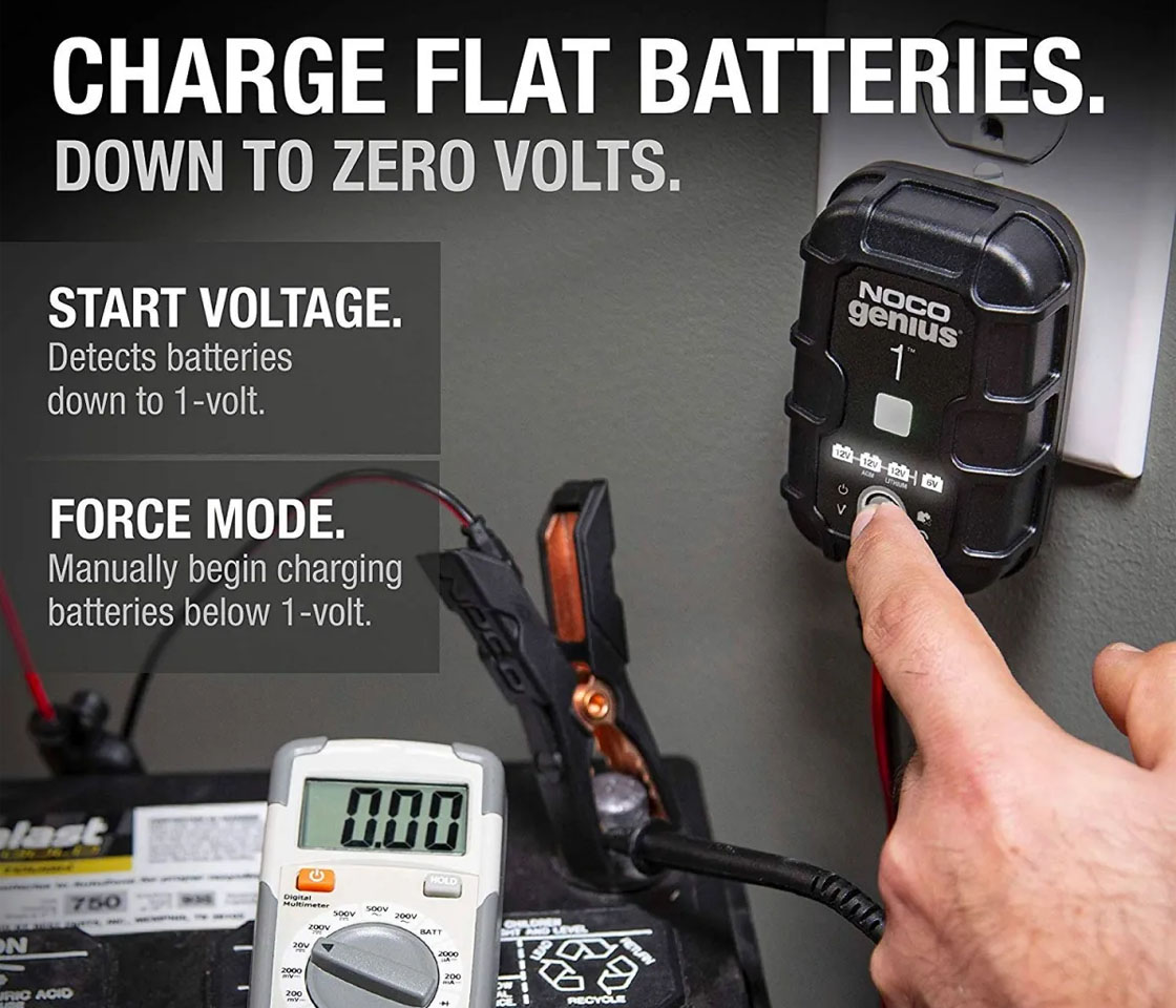 CARREGADOR INTELIGENTE BATERIAS 6 e 12V NOCO 1A GENIUS 1