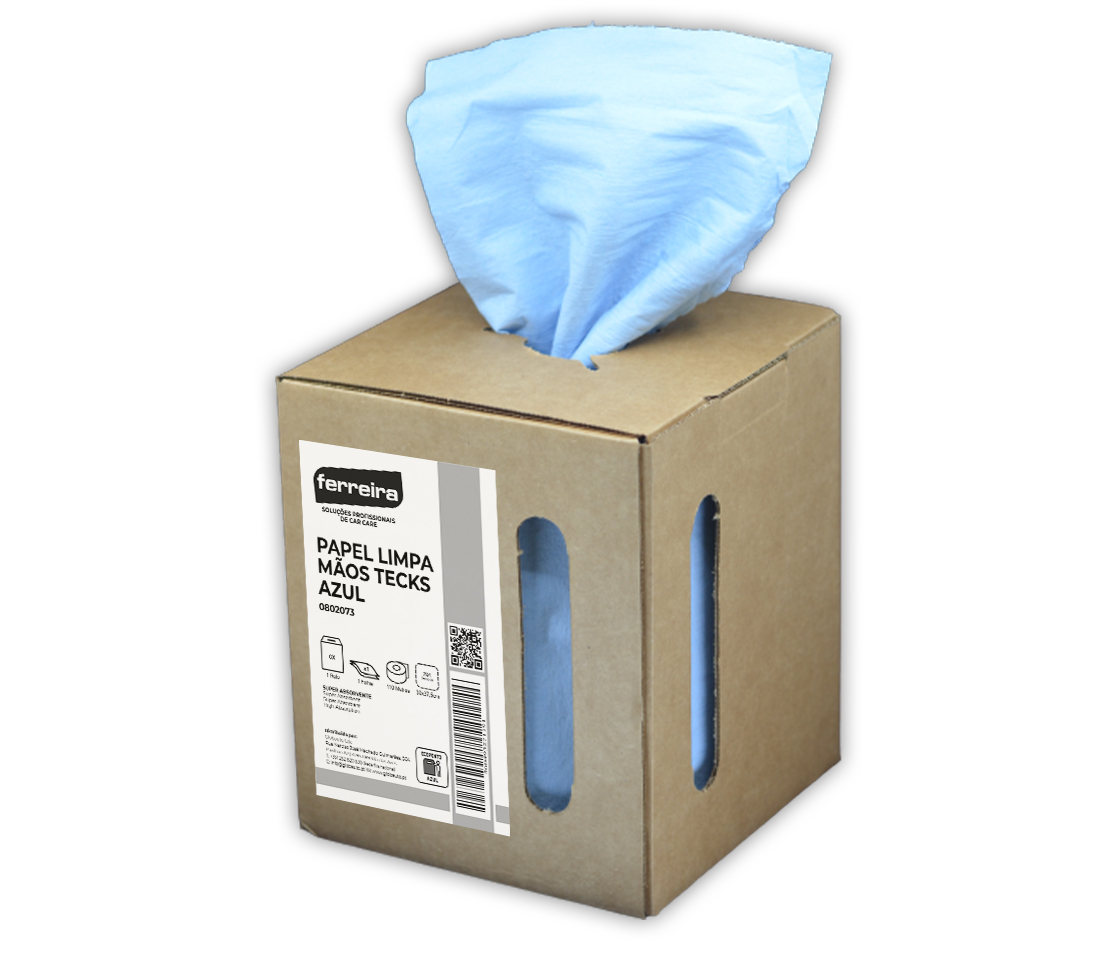 Papel Limpa Mãos Tecks Azul