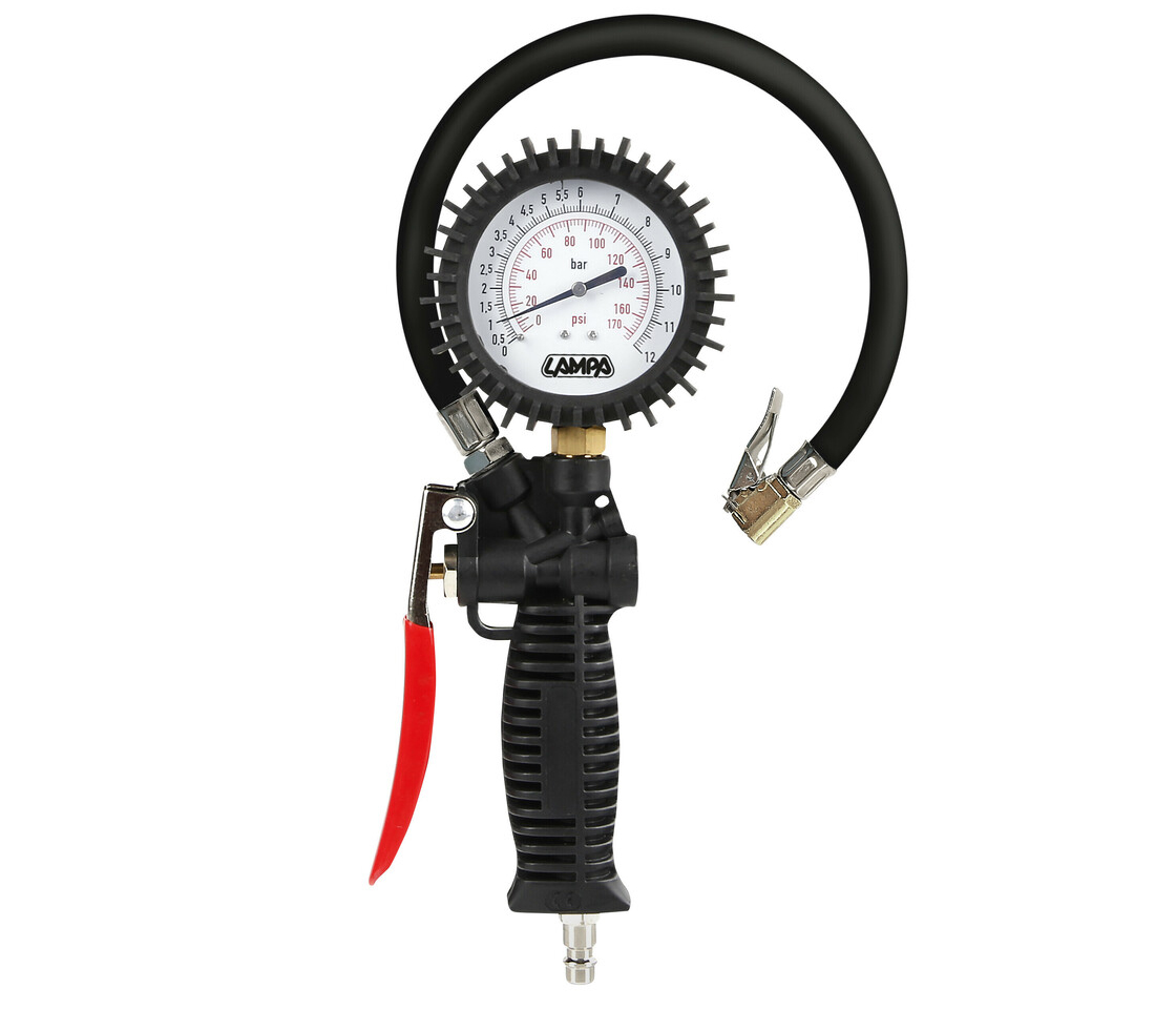 PISTOLA DE AR PNEUS SÉRIE PRO MANÓMETRO PRECISÃO 270º 12BAR / 170PSI 74018