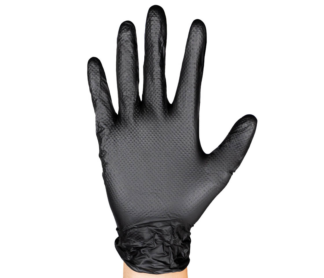 LUVAS 100% NITRILO PRETO TAMANHO L 