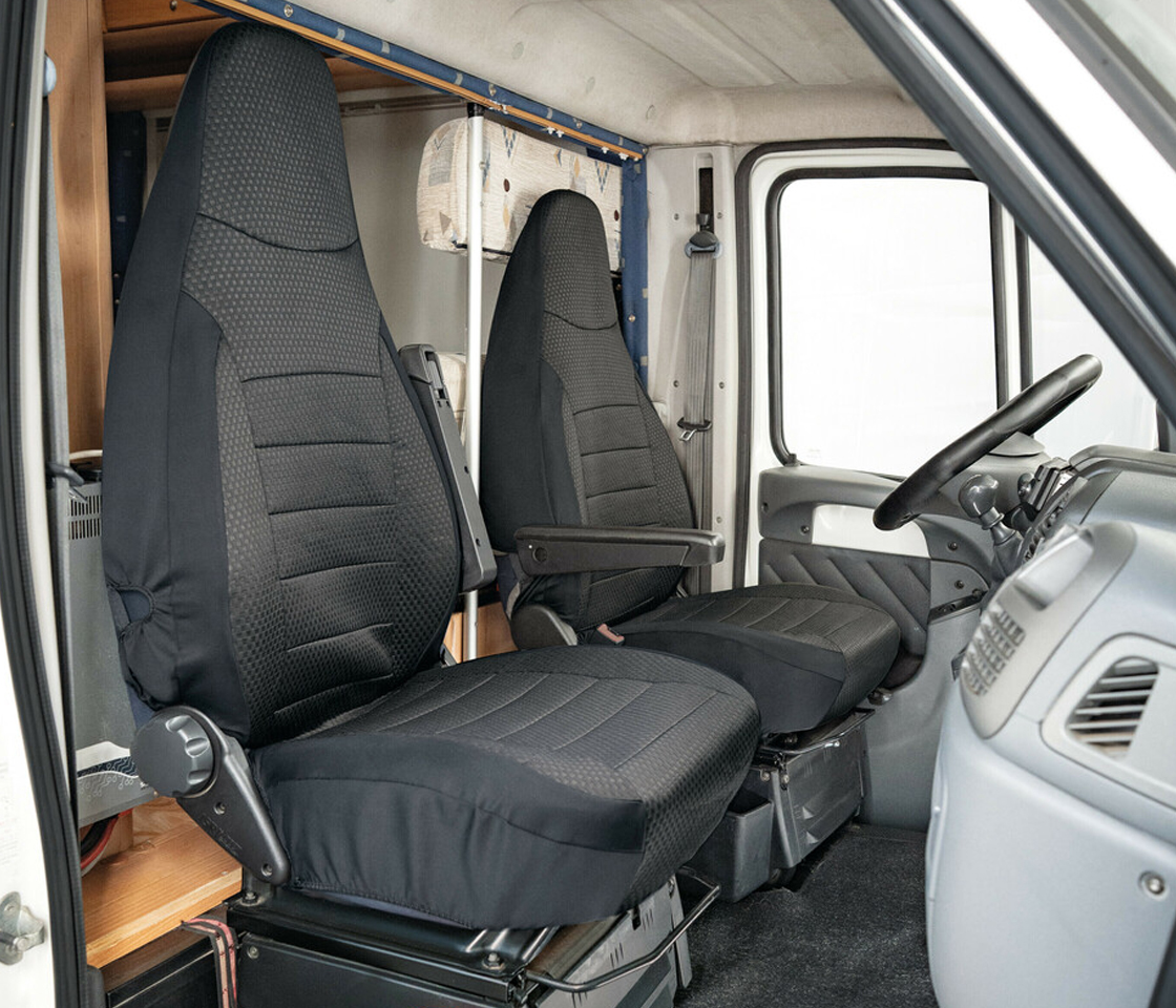 CAPAS DE BANCO PARA CARAVANAS 2 LUGARES TRAVEL ENTIRE, PRETAS 