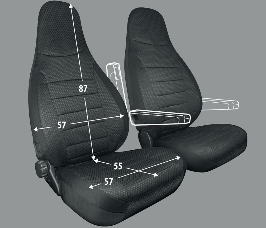 CAPAS DE BANCO PARA CARAVANAS 2 LUGARES TRAVEL ENTIRE, PRETAS 