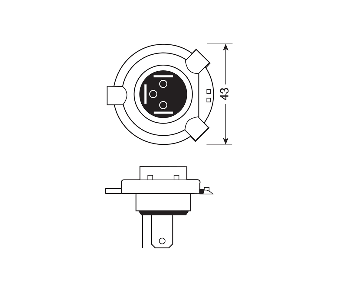 LAMPADA  H4 12V 100/90W LAMPA