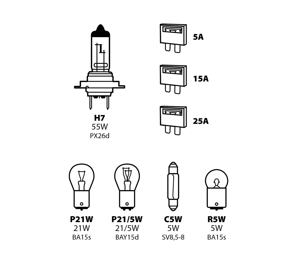 KIT LAMPADAS RESERVA H7 8PCS LAMPA