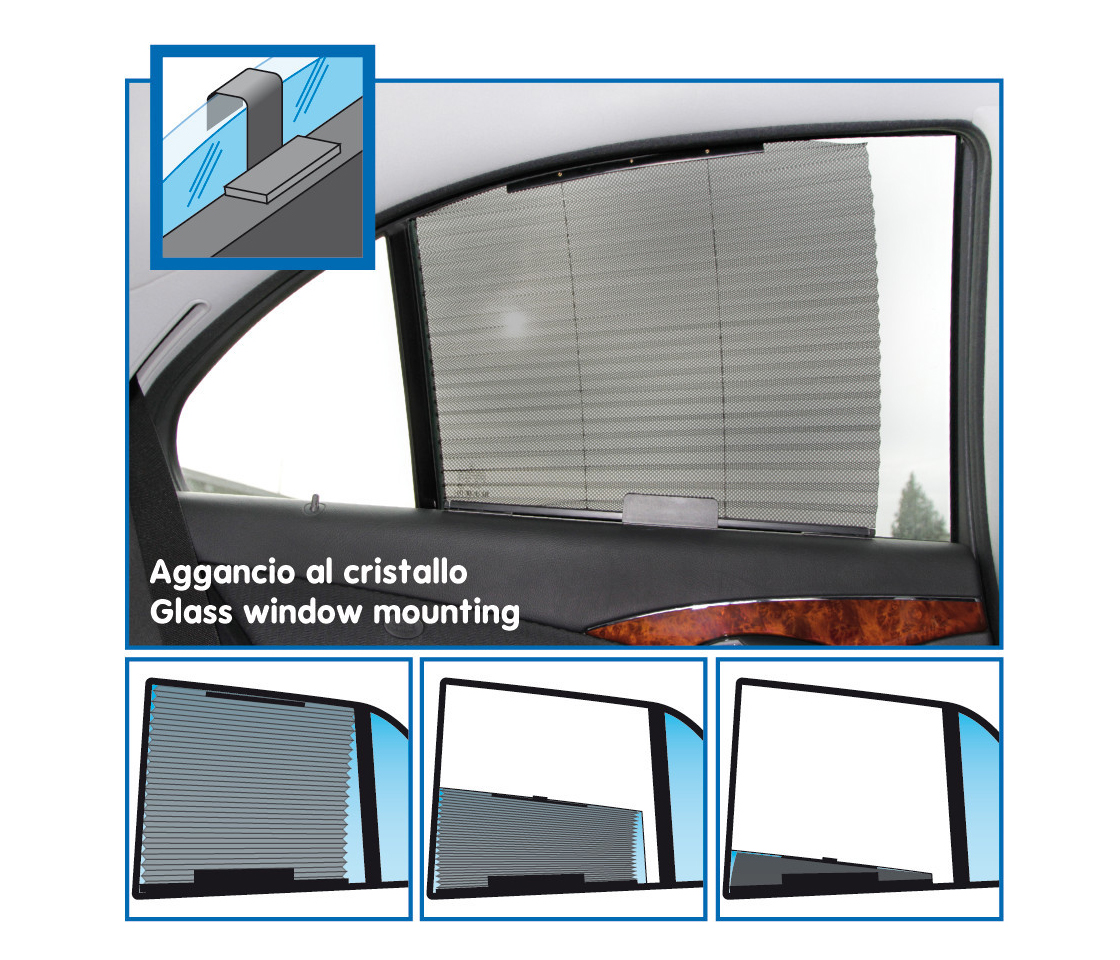 CORTINAS LATERAIS UNIVERSAIS PARA CARRO POLIESTER 46X60CM 66747 LAMPA