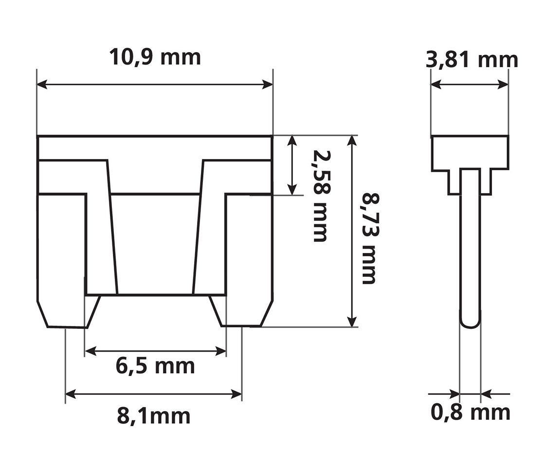 KIT 10 MICRO FUSÍVEIS PERFIL BAIXO 70084 LAMPA