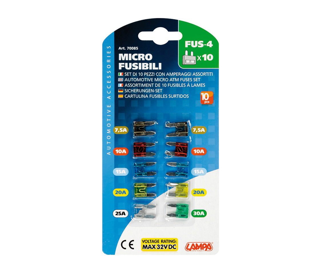 KIT 10 MICRO FUSÍVEIS 70085 LAMPA