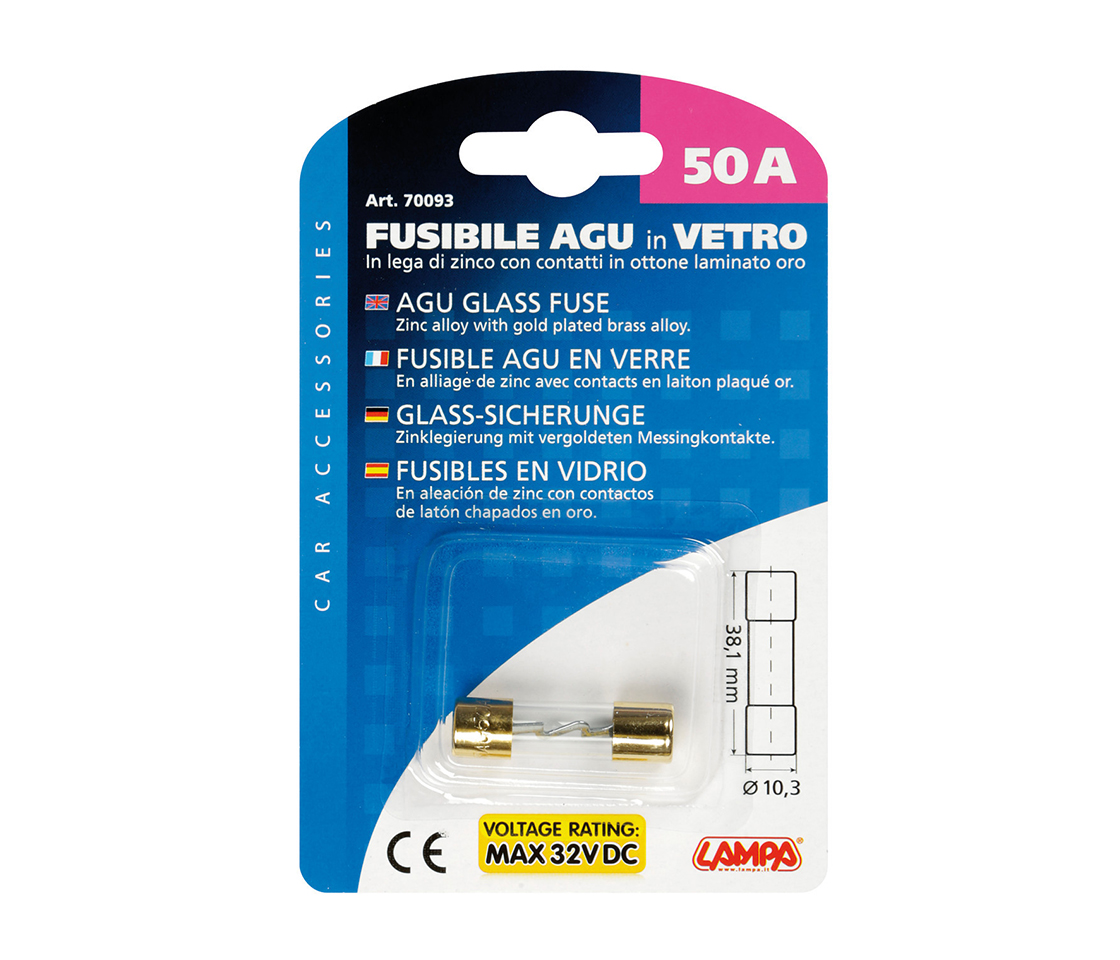 FUSÍVEL DE VIDRO AGU 12/32V 50A LAMPA