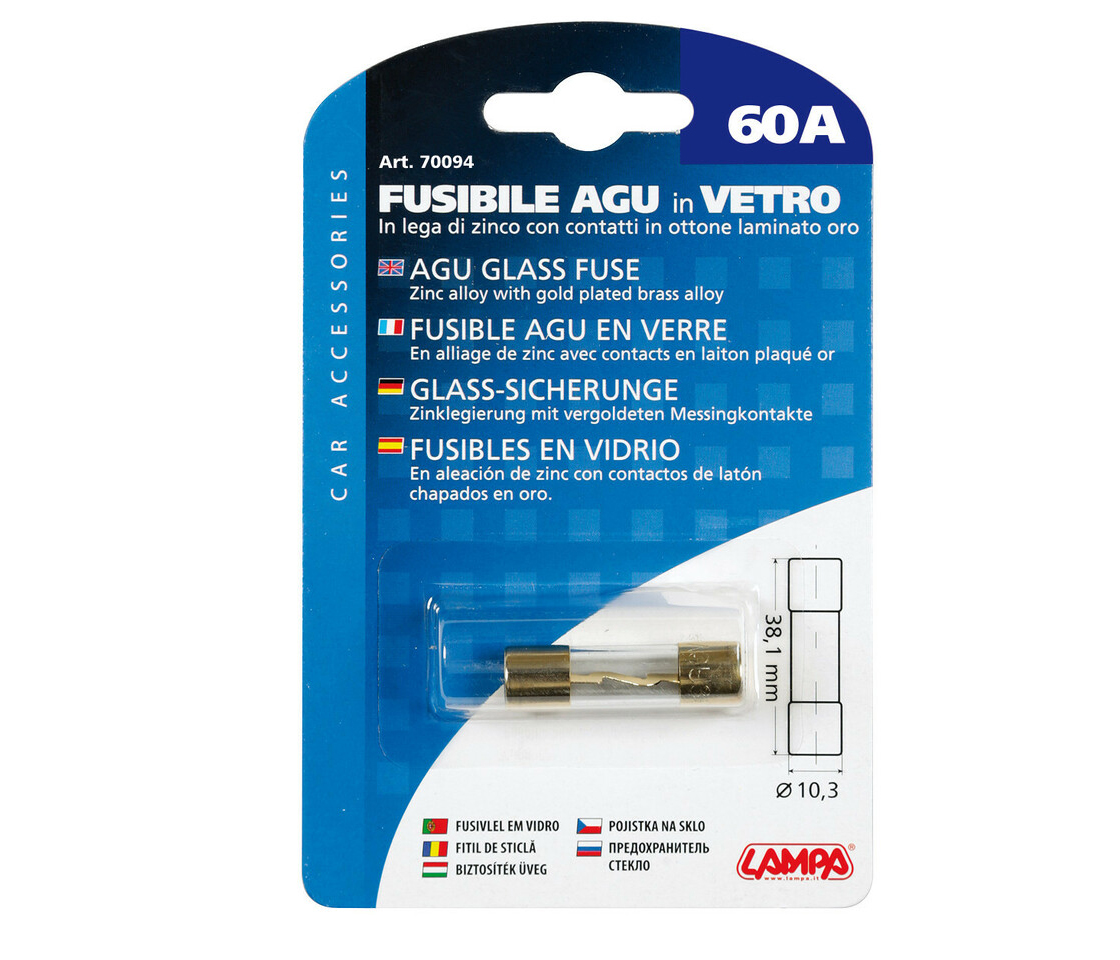 FUSÍVEL DE VIDRO AGU 12/32V 60A LAMPA