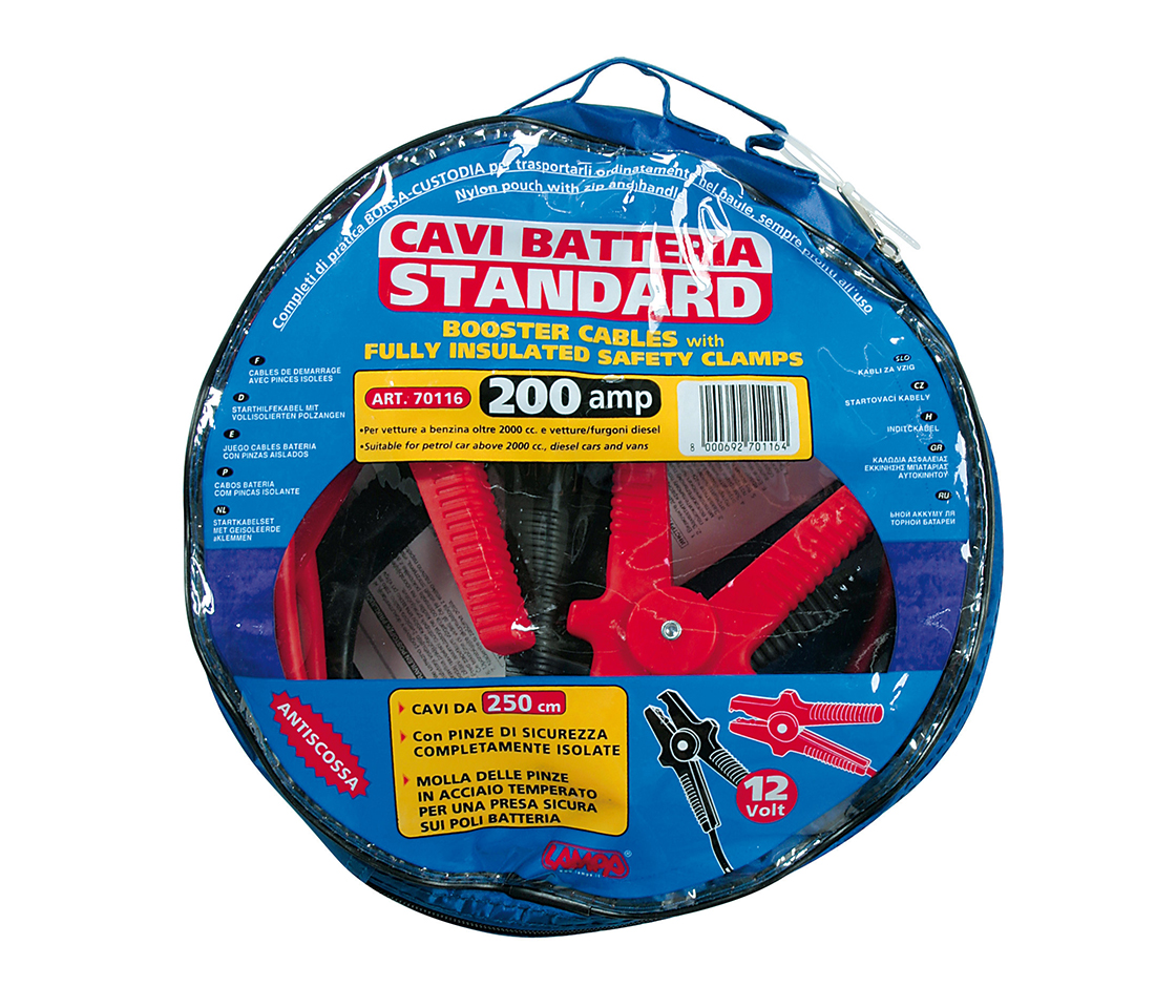 CABOS BATERIA / DESEMPANAGEM 12/24V 250CM 200AH 70116 LAMPA