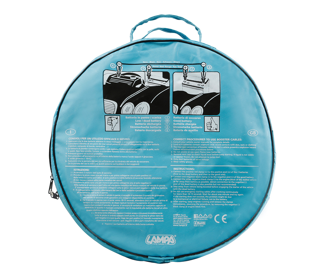 CABOS BATERIA / DESEMPANAGEM 12V 250CM 500AH 70123 LAMPA