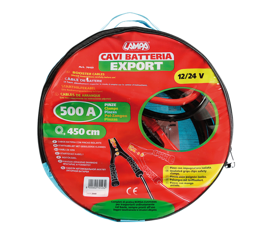 CABOS BATERIA / DESEMPANAGEM 12V 250CM 500AH 70123 LAMPA