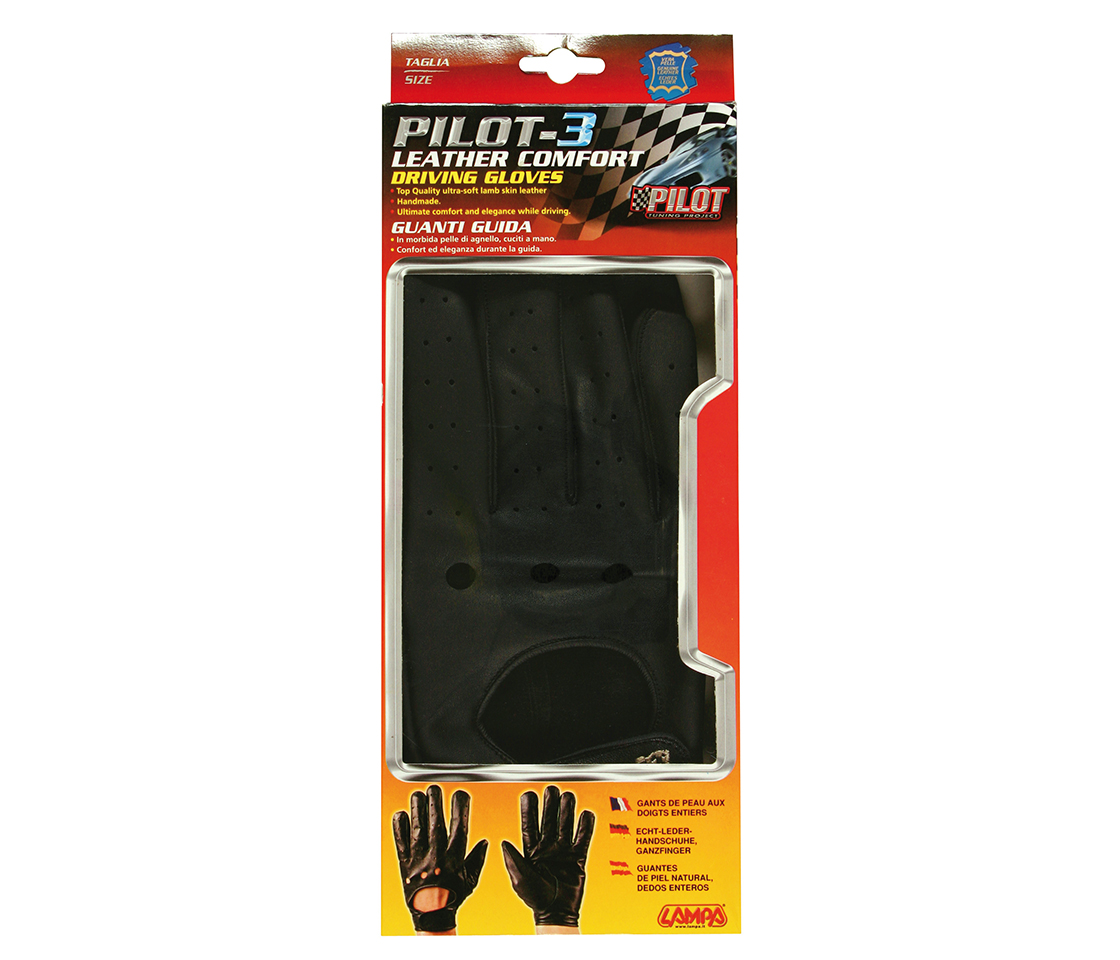 LUVAS PELE XL PRETAS LAMPA