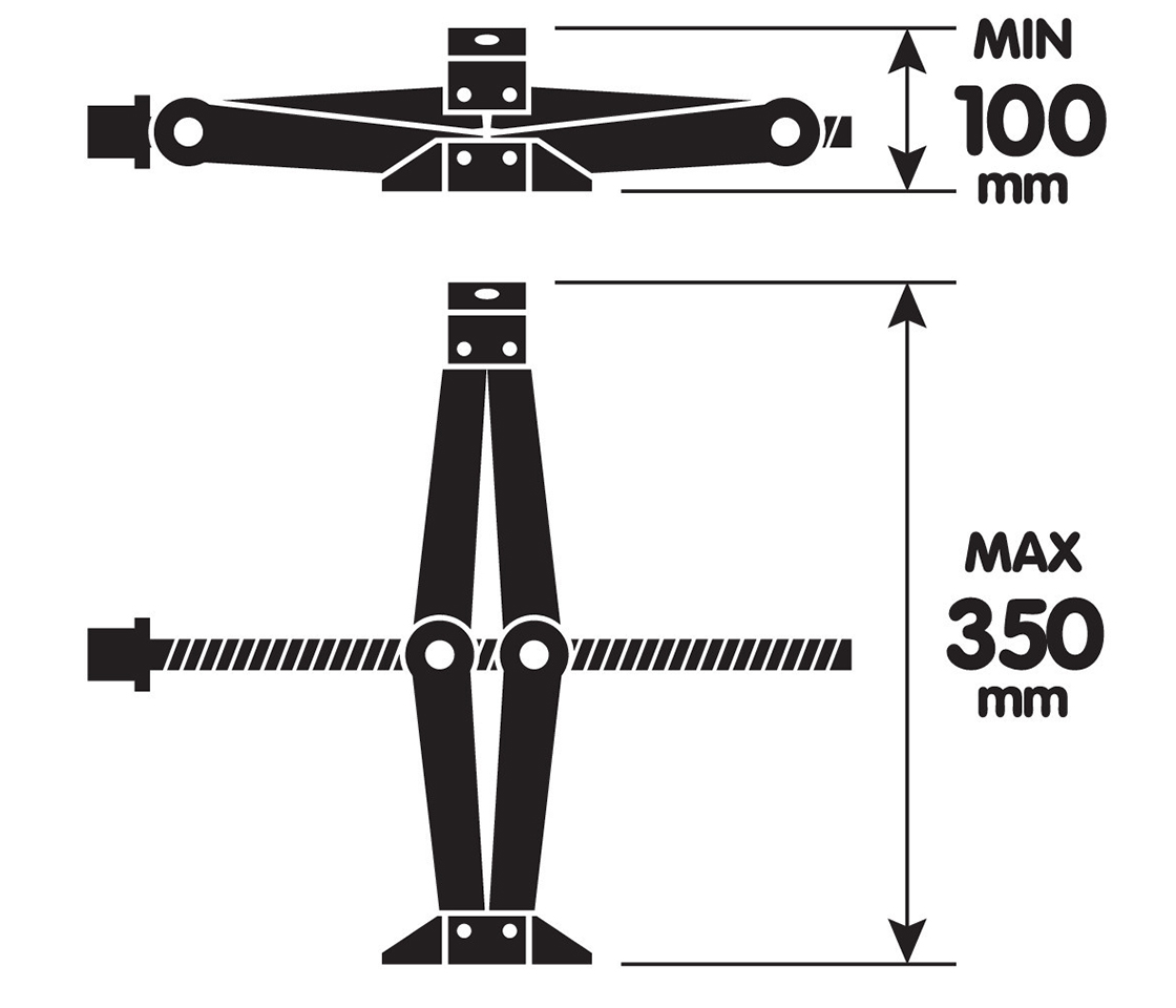 MACACO TIPO TESOURA 1000KG 100>350MM 71502 LAMPA