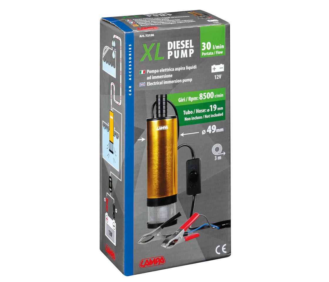 BOMBA ELÉTRICA DE IMERSÃO 12V 50W 30L/MIN LAMPA 72158