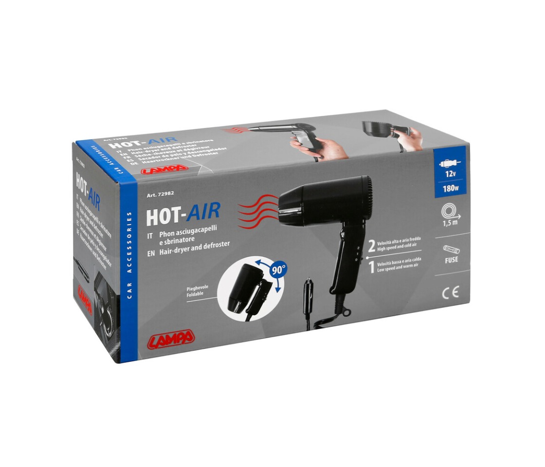 SECADOR E DESEMBACIADOR 12V 180W LIGAÇÃO AO ISQUEIRO LAMPA 72982