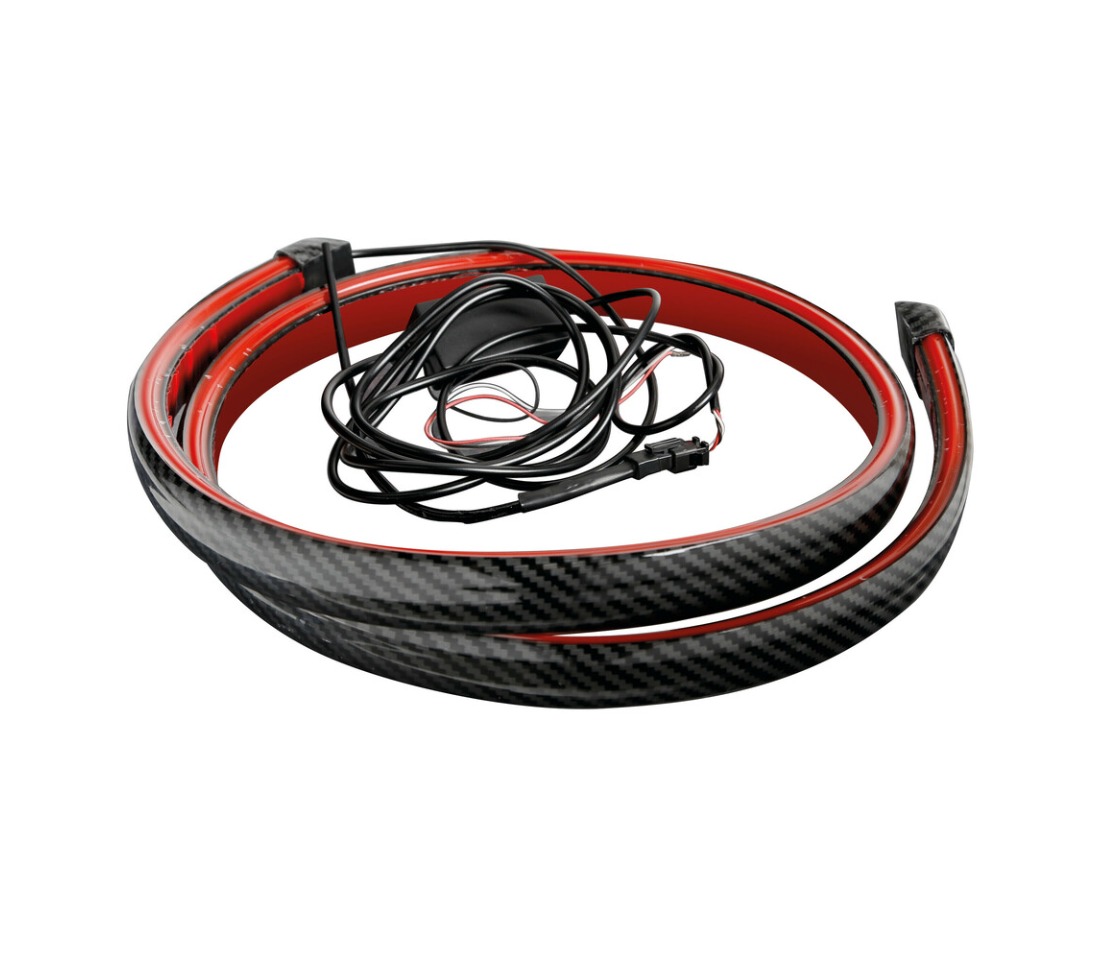SPOILER CARBON LOOK ADESIVO COM LED VERMELHO 120CM - 12V LAMPA 73652