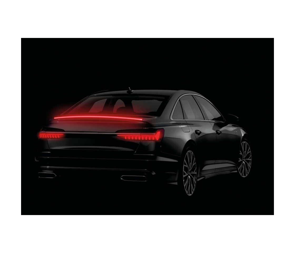 SPOILER CARBON LOOK ADESIVO COM LED VERMELHO 120CM - 12V LAMPA 73652