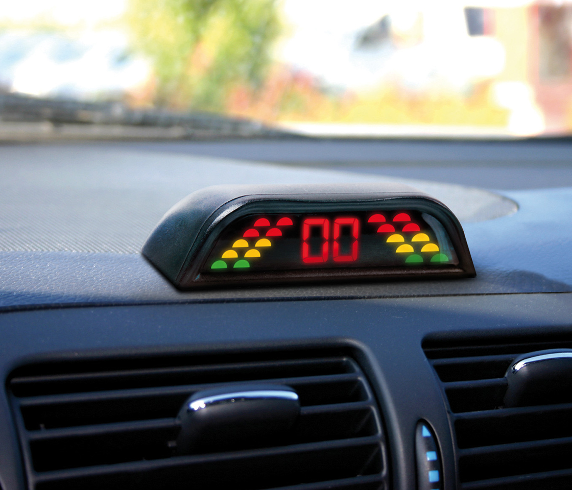 KIT 4 SENSORES ESTACIONAMENTO - COM DISPLAY - PRETO - WIRELESS 