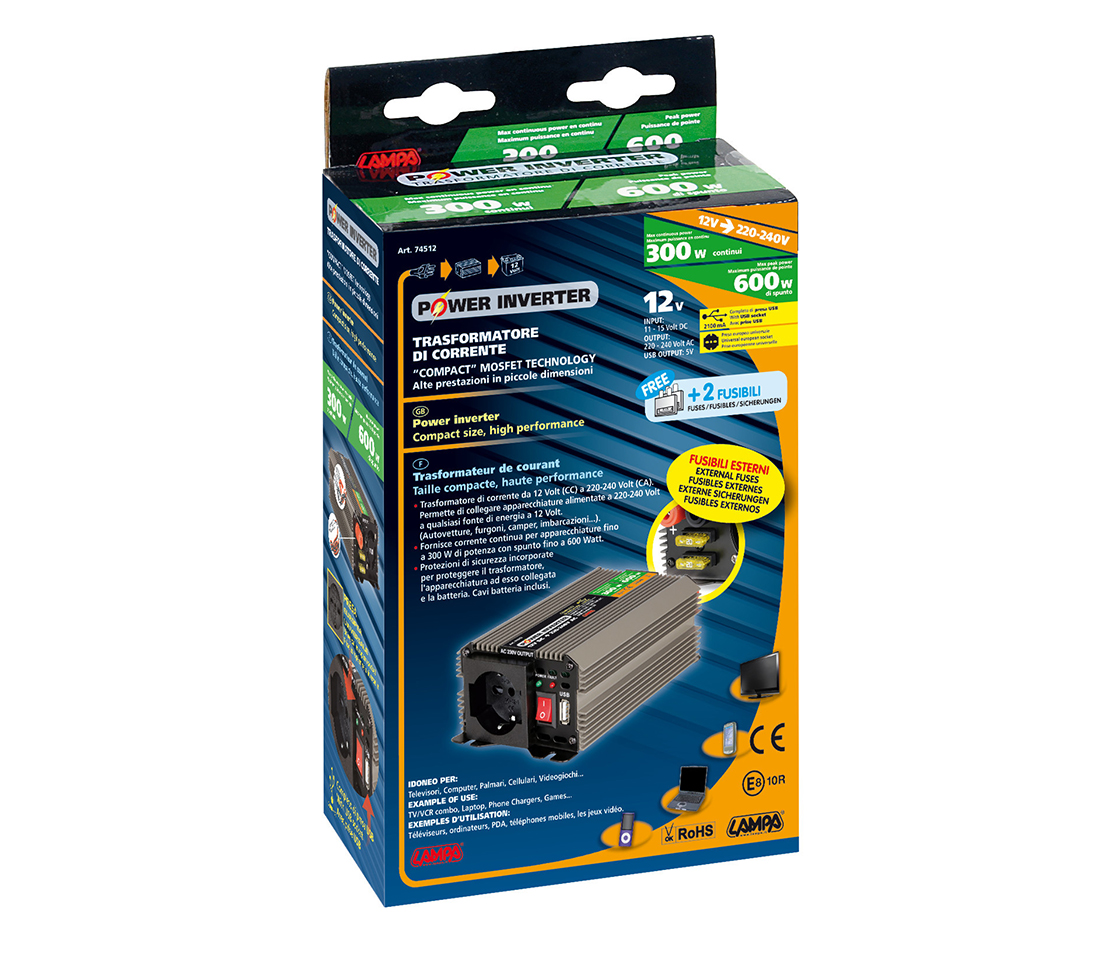 POWER INVERTER 12V MAX 300W 74512 LAMPA