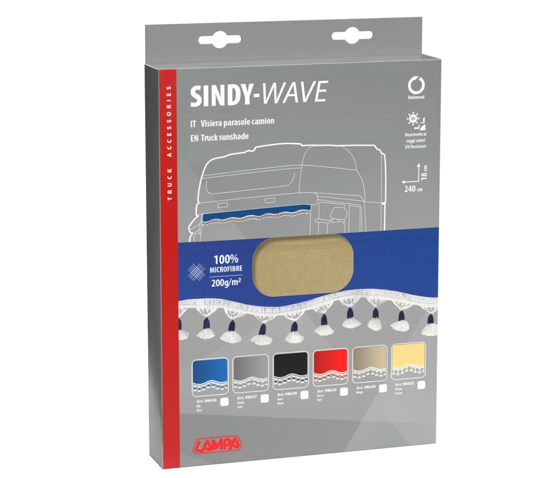 CORTINA FRONTAL PARA CAMIÃO EM MICROFIBRA SINDY BEGE LAMPA 98639