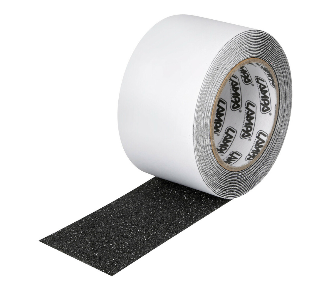FITA ADESIVA ANTI-DERRAPANTE 50MMx5M PRETA LAMPA 98891 FITA ADESIVA ANTI-DERRAPANTE 50MMx5M PRETA LAMPA 98891
